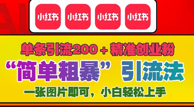 12月底小红书”简单粗暴“引流法，单条引流200+精准创业粉 - 冒泡网