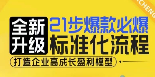 21步爆款必爆标准化流程，全新升级，打造企业高成长盈利模型 - 冒泡网