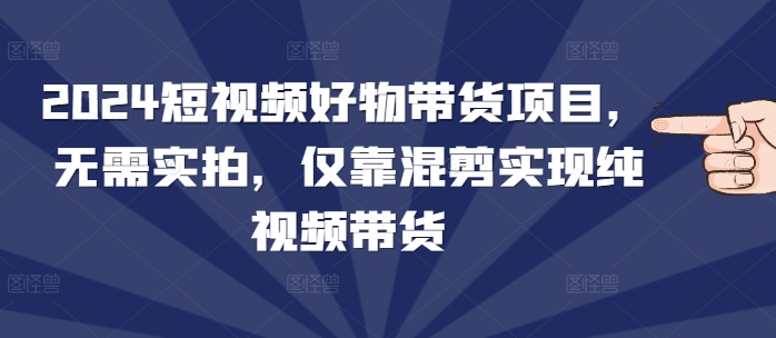 2024短视频好物带货项目，无需实拍，仅靠混剪实现纯视频带货 - 冒泡网