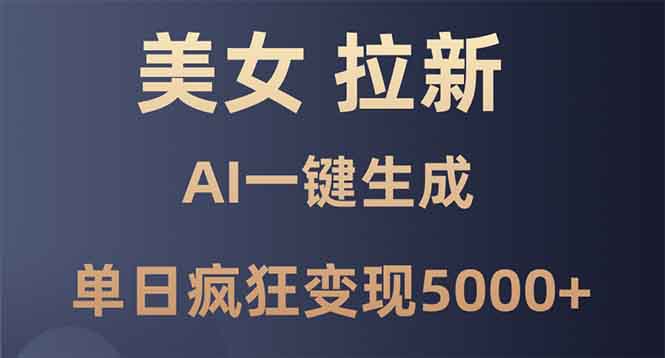 美女暴力拉新，通过AI一键生成，单日疯狂变现5000+，纯小白一学就会！ - 中创网