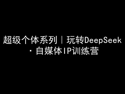 超级个体系列，玩转DeepSeek·自媒体IP训练营，deepseek教程 - 冒泡网